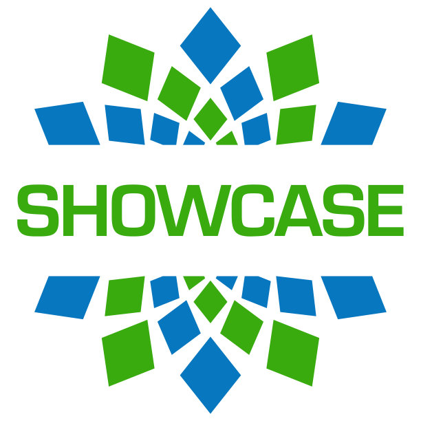 展柜蓝绿圆形图片下载