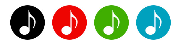 一组音符图标。音乐符号和记谱符号。向量。图片下载