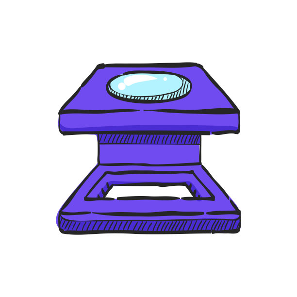 彩色绘图中打印放大镜图标。图片下载