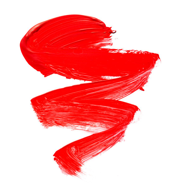 红色笔触孤立在白色背景上。红色的抽象的中风。彩色水彩笔触。图片下载