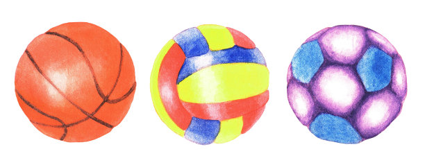 球组。运动。水彩图片下载