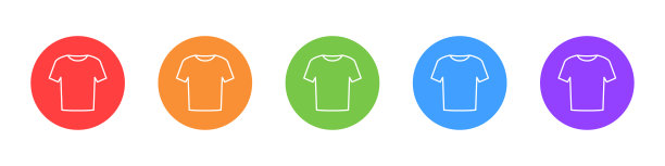 t恤图标设置孤立的白色背景。外套。矢量图图片下载