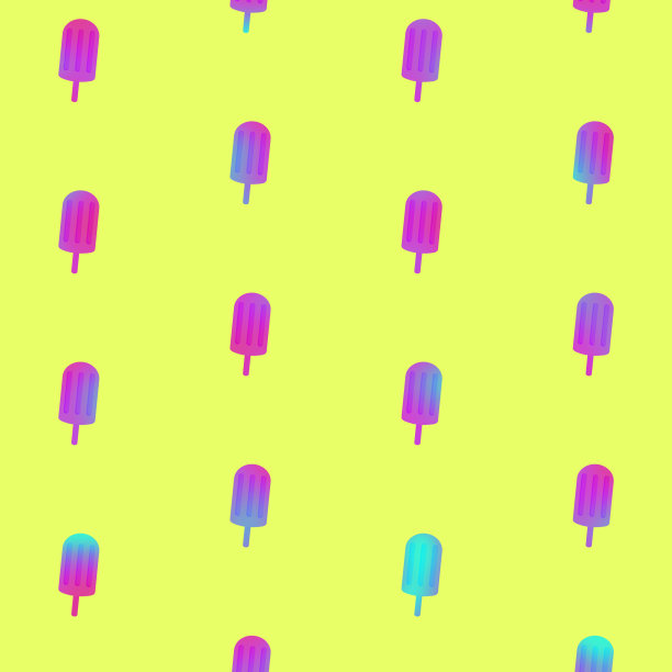 冰棒图案在充满活力的梯度全息霓虹灯颜色。概念艺术。最小的超现实主义的背景。无缝图案与冰淇淋。俯视图图片下载