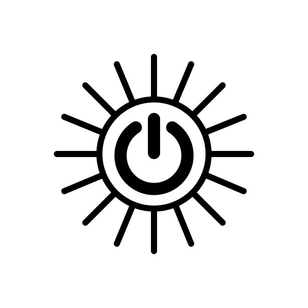 线路图标电源按钮简单的风格。矢量符号在一个简单的风格孤立在一个白色背景。原始尺寸64x64像素。图片下载