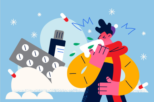 不健康男子咳嗽与covid-19斗争图片下载