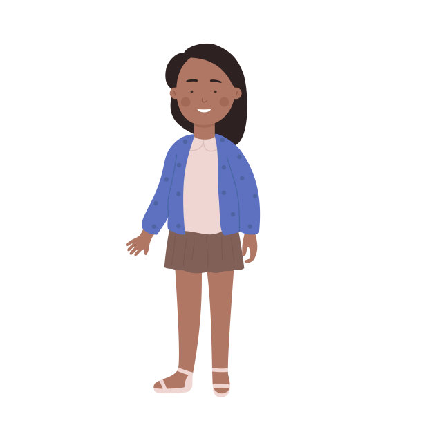 可爱的非洲微笑站女孩图片下载