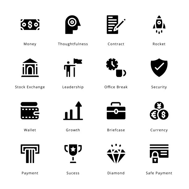 商务办公图标 - 实体矢量图图片下载