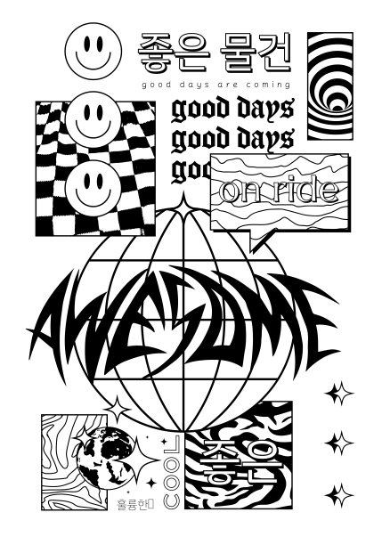 街头服饰印刷平面设计矢量插图。酷酸街艺术。图片下载