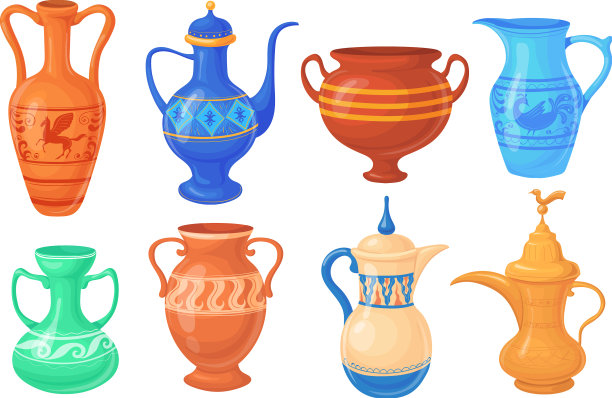 卡通古董水罐古代水罐传统图片下载