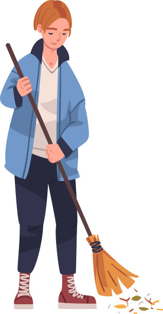 女人性格用扫帚捡垃圾图片下载