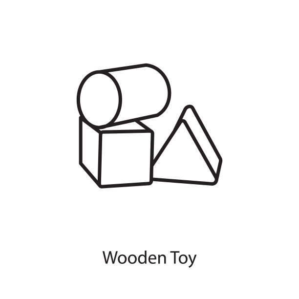 木制玩具图标在矢量。标识图片下载
