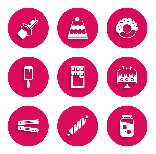 设置巧克力棒糖果草莓果酱罐蛋糕图片下载