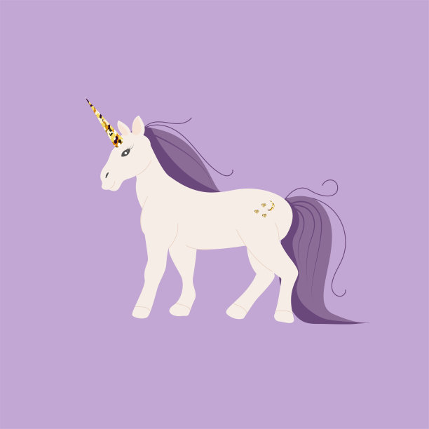 有亮紫色鬃毛的独角兽图片下载