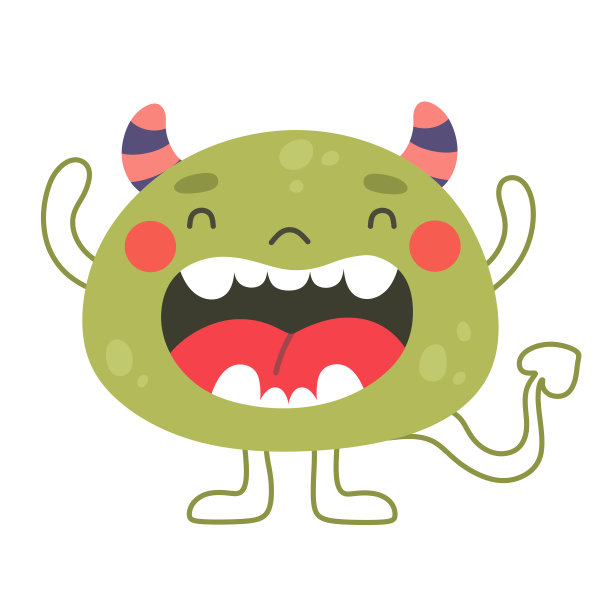 欢快的怪兽，儿童插画，矢量印刷为封面，儿童服装，商品。图片下载