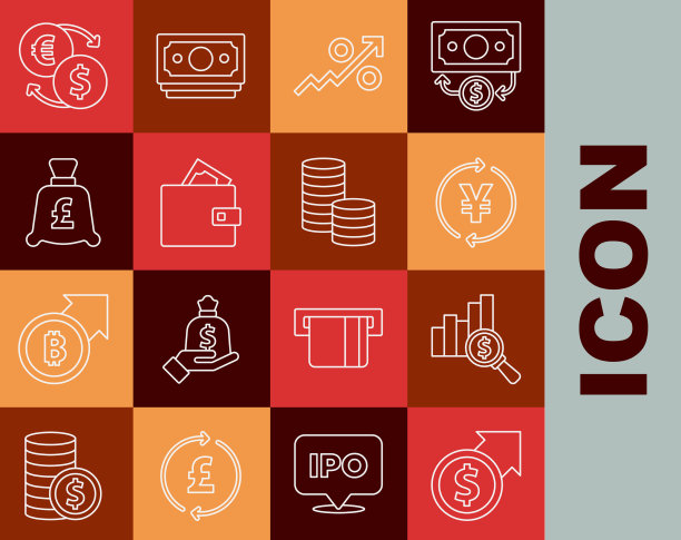 设置线财务增长和美元饼图图片下载