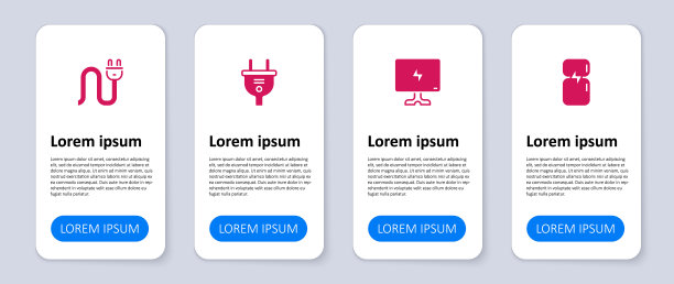 设置冰箱，智能电视，电插头和。业务信息模板。向量图片下载