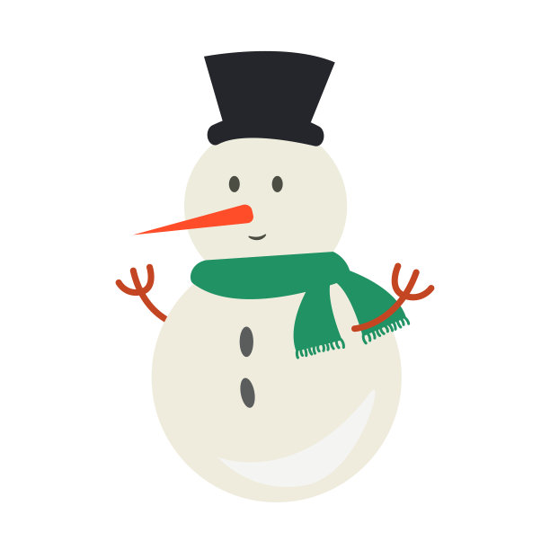 可爱的雪人，插图为儿童在卡通风格。矢量插图。图片下载
