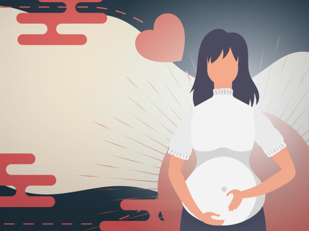 孕妇主题banner或明信片矢量素材图片下载