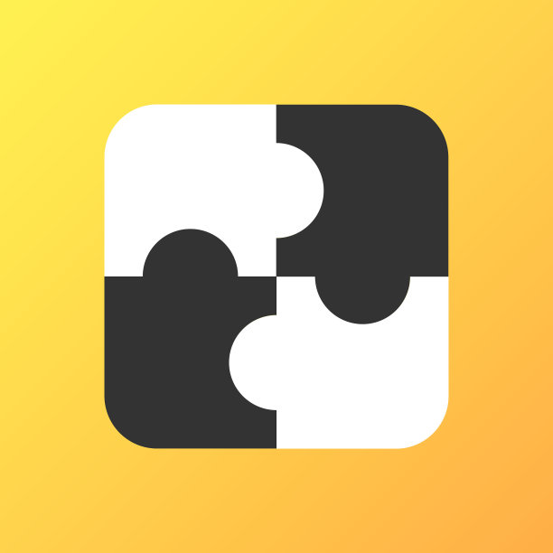 拼图的四件图标的标志模板图片下载