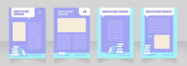 网上儿童学校空白宣传册布局设计。课程优惠。垂直海报模板设置为文本的空复制空间。预先制作的公司报告收集。可编辑的传单纸页图片下载