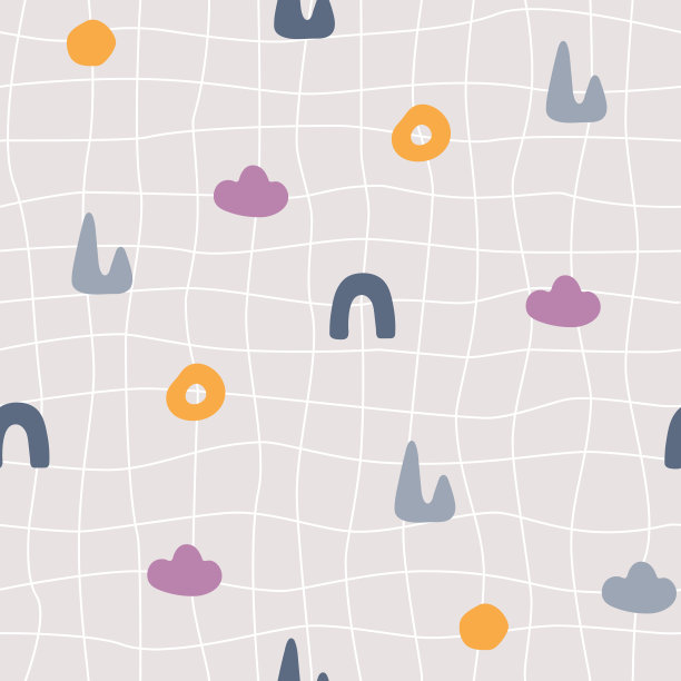 彩虹无缝图案，手绘现代。无缝图案与山脉。淋浴幼儿园设计。中性的婴儿房背景纺织品，墙纸，包装纸，织物，衣服。矢量插图。准妈妈的聚会。涂鸦元素的设计。图片下载