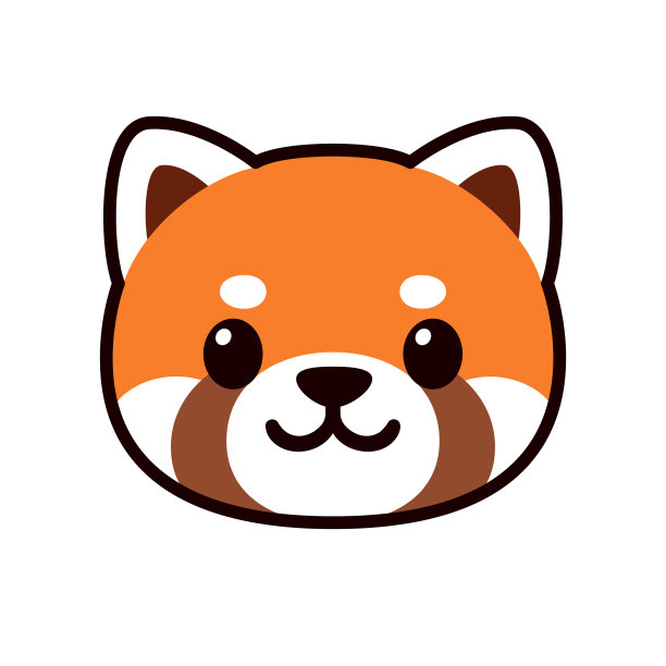可爱的卡通小熊猫脸图片下载