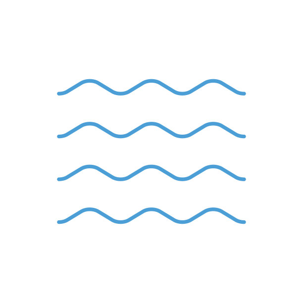 一波又一波的水。海，海洋或河流的概念。矢量图图片下载