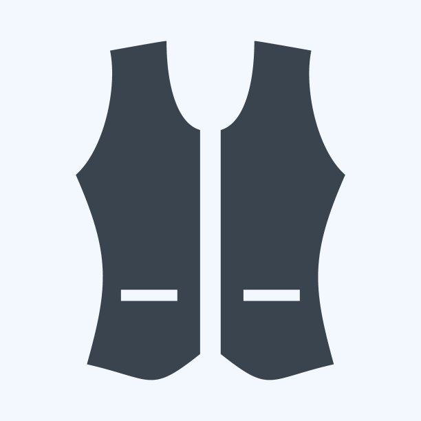 图标背心1 -字形风格，简单的插图，可编辑的描边图片下载