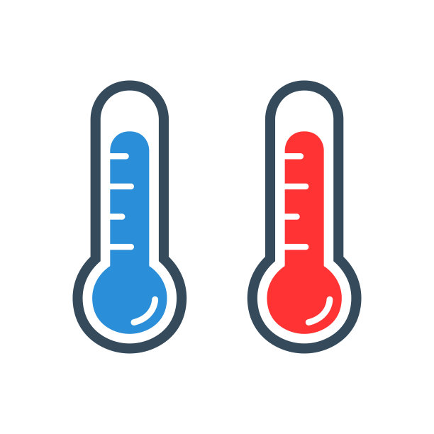 温度计图标孤立在白色背景上。温度测量。矢量图图片下载
