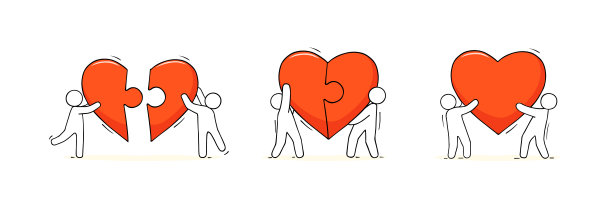 卡通图标-爱的概念。图片下载