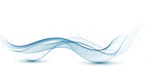 摘要矢量蓝波。流动透明的蓝色波浪。图片下载
