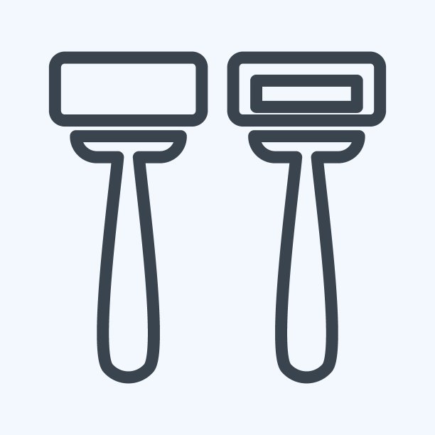 图标剃刀-线条风格-简单的插图，可编辑的描边。图片下载