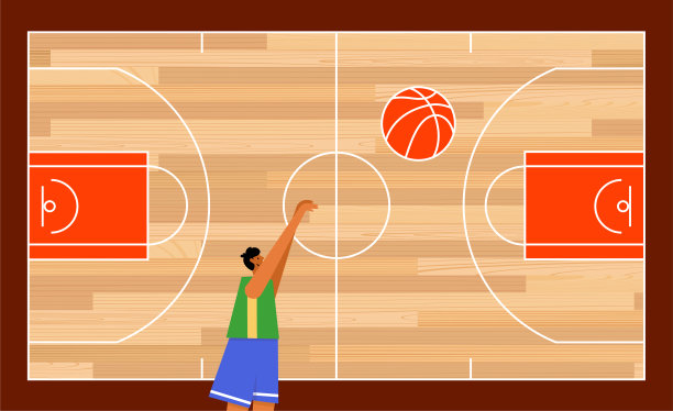 篮球镶花地板图片下载