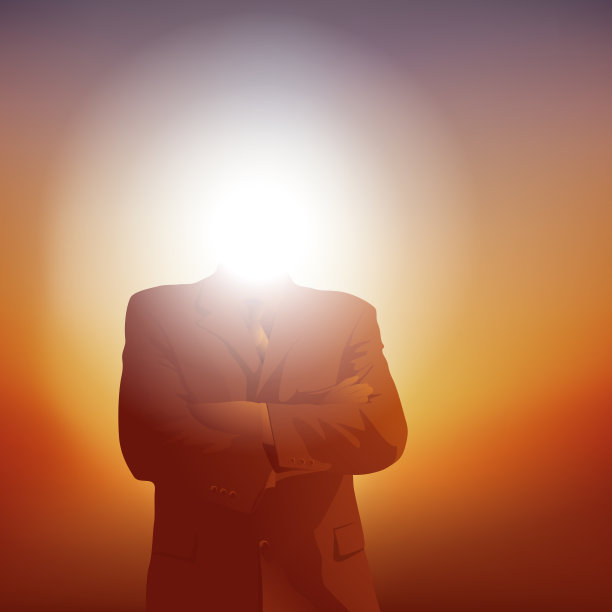 领袖的魅力概念，以发光的头为象征。图片下载