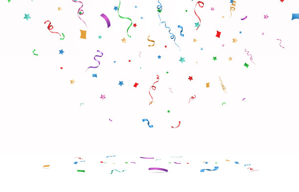 飘落的五彩纸屑的矢量插图图片下载