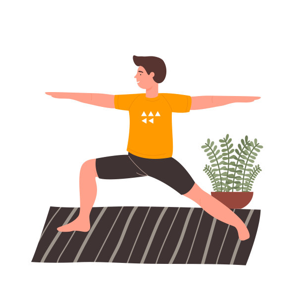 活跃的少年在舒适的房间里做运动训练图片下载