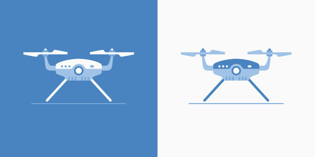 矢量绘制无人机。未来商业的技术。插图在一个现代平坦明亮的风格。图片下载