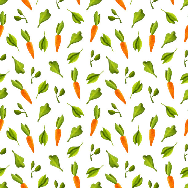 无缝水彩模式与胡萝卜图片下载