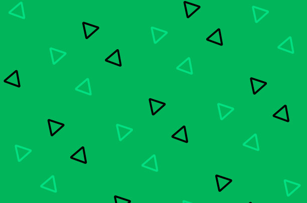 黑色和绿色几何形状的图案在复古，几何80年代90年代的风格。绿色背景上的三角形。的抽象背景图片下载