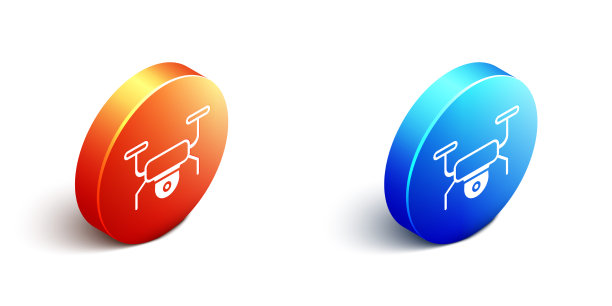 等距无人机飞行图标孤立在白色图片下载