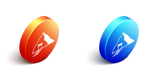 等距金矿图标孤立在白色上图片下载