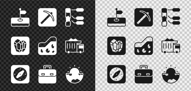 设置旗帜鹤嘴锄土壤分析指南针图片下载