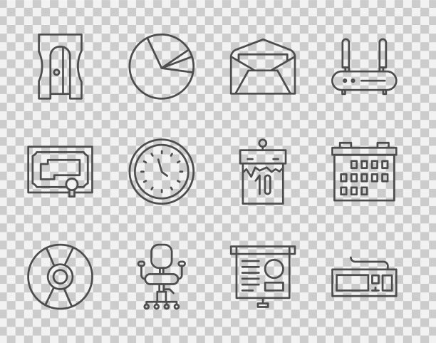 设置行CD或DVD磁盘键盘信封图片下载