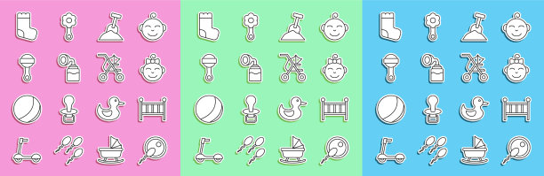 设置线精子婴儿床摇篮床小女孩图片下载