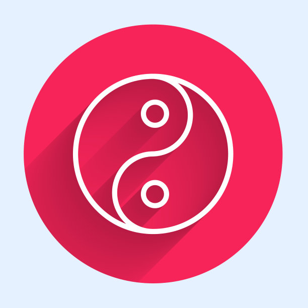 白线阴阳象征和谐与平衡图片下载