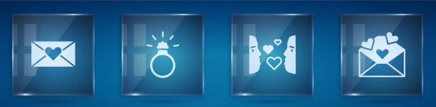 情人节心形钻石信封图片下载