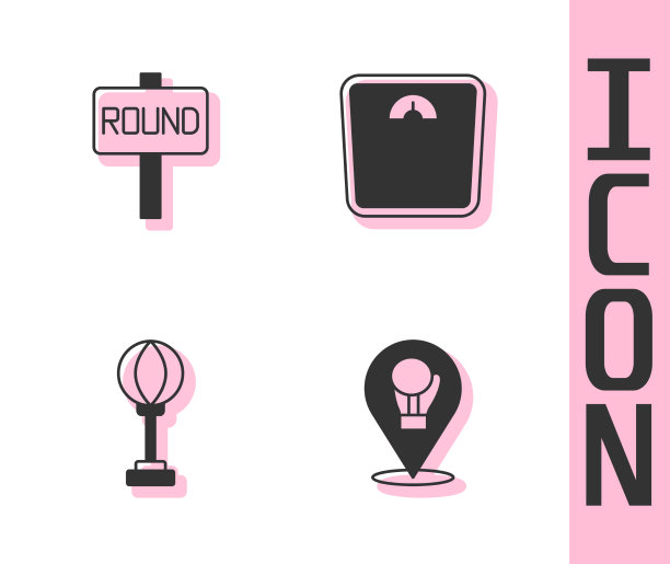 设置拳击手套、环、板、沙袋和图片下载