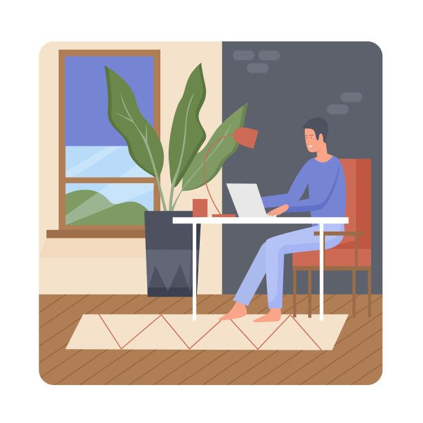 在家庭工作站远程工作的员工图片下载