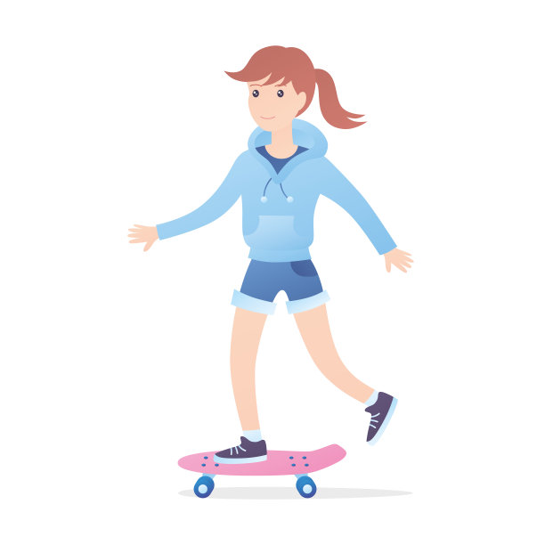 女子滑长板或滑板者图片下载