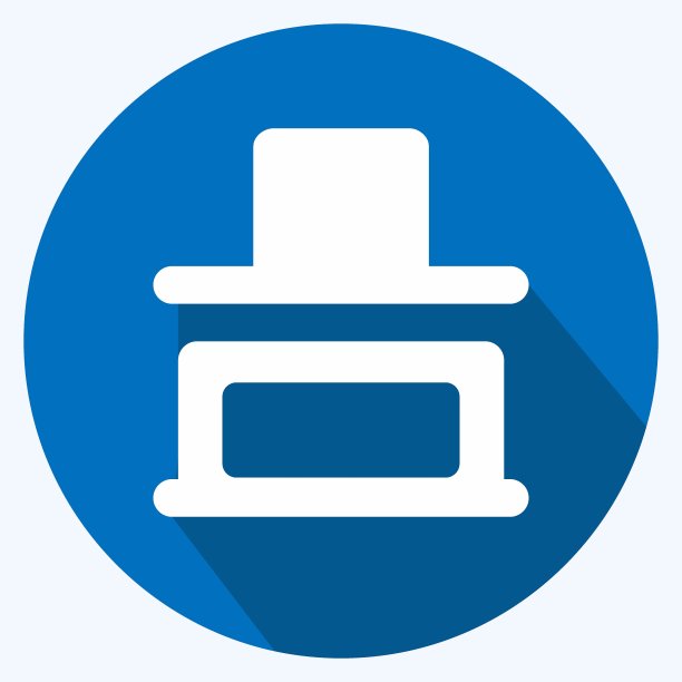 图标垂直分布按钮-长阴影风格，简单的插图，可编辑的描边图片下载